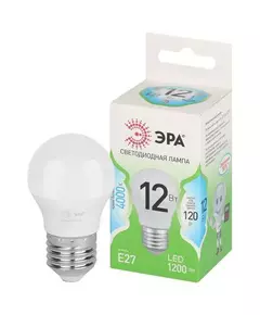 Лампа светодиодная GREEN LINE P45-12W-840-E27 GL 12Вт шар 4000К яркий свет бел. E27 Эра Б0067050