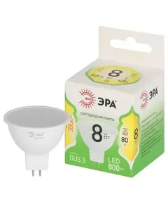 Лампа светодиодная GREEN LINE MR16-8W-830-GU5.3 GL 8Вт софит 3000К свет тепл. GU5.3 Эра Б0067082