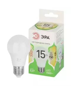 Лампа светодиодная GREEN LINE A60-15W-830-E27 GL 15Вт груша 3000К свет тепл. E27 Эра Б0067112