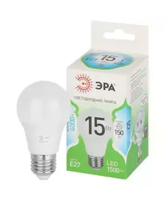 Лампа светодиодная GREEN LINE A60-15W-840-E27 GL 15Вт груша 4000К яркий свет бел. E27 Эра Б0067128