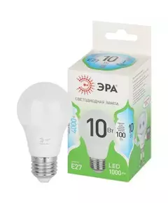 Лампа светодиодная GREEN LINE A60-10W-840-E27 GL 10Вт груша 4000К яркий свет бел. E27 Эра Б0067135