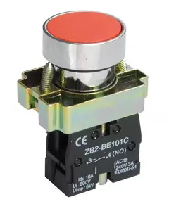 Кнопка LAY5-BA41 без подсветки красн. 1з IEK BBT60-BA-K04