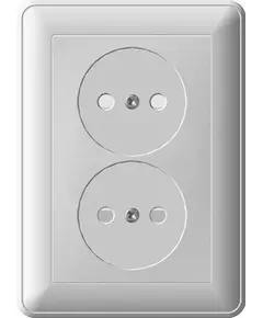 Розетка 2-м СП W59 16А IP20 без заземл. защ. шторки бел. SchE RS16-254-18