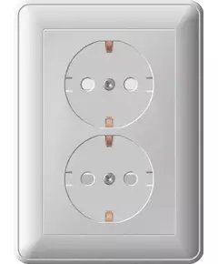 Розетка 2-м СП W59 16А IP20 с заземл. защ. шторки в сборе бел. SchE RS16-255-18
