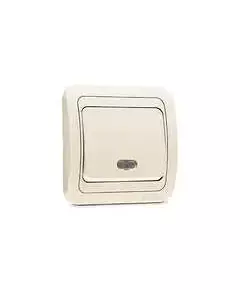 Выключатель 1-кл. СП Mimoza 10А IP20 с подсветкой крем./крем. Makel 25021