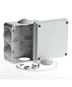 Коробка распределительная ОП 100х100х50мм 6 вводов IP54 сер. Ruvinil 67050