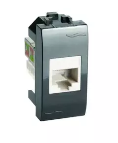 Розетка компьютерная 1-м СП Brava 1мод. RJ45 5E черн. DKC 77654N