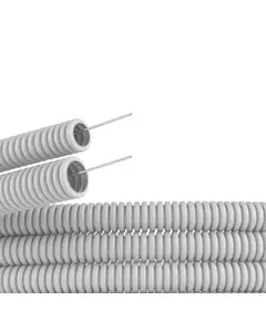 Труба гофрированная ПВХ d16мм тяжелая с протяж. сер. (уп.100м) DKC 91516