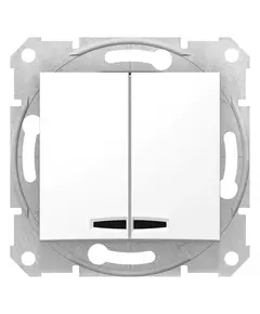 Механизм выключателя 2-кл. СП Sedna 10А IP20 (сх. 5а) 250В с син. подсветкой бел. SchE SDN0300321