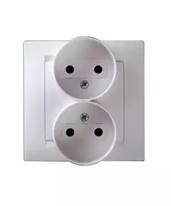 Розетка 2-м СП Simon15 16А IP20 250В без заземл. винт. клеммы бел. Simon 1590457-030