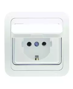 Розетка 1-м СП Mimoza 16А IP20 с крышкой бел./бел. Makel 12029