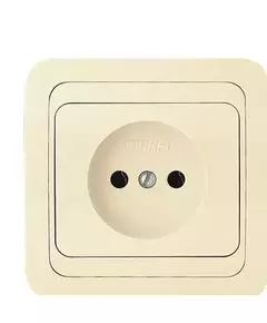 Розетка 1-м СП Mimoza 16А IP20 без заземл. крем./крем. Makel 25022