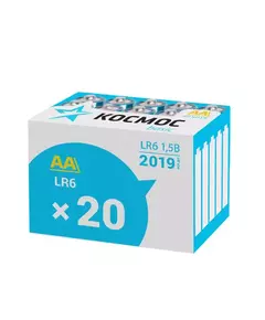 Элемент питания алкалиновый LR LR6 (уп.20шт) Космос KOCLR620BOX
