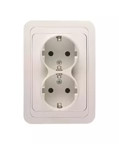 Розетка 2-м СП Mimoza 16А IP20 с заземл. бел./бел. Makel 12082