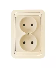Розетка 2-м СП Mimoza 16А IP20 без заземл. крем./крем. Makel 25017