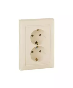 Розетка 2-м СП Valena 16А IP20 2P+E с заземл. немецк. стандарт сл. кость (DIY-упак.) Leg 695616