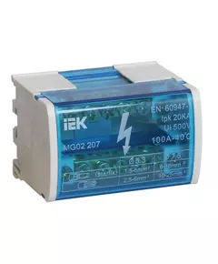 Шина на DIN-рейку в корпусе (кросс-модуль) ШНК 2х7 L+PEN IEK YND10-2-07-100