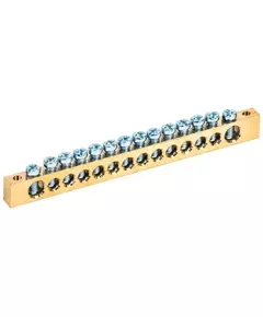 Шина PEN "земля-ноль" 8х12мм 14/2 (14групп/крепеж по краям) IEK YNN21-14-100