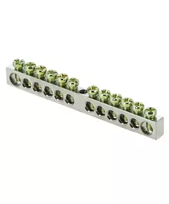 Шина PEN "ноль-земля" 6х9 12 отв. никель крепеж по центру PROxima EKF sn1-63-12
