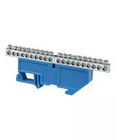 Шина нулевая N 6х9 20 отвер. никель син. изолятор на DIN-рейку PROxima EKF sn1-63-20-d