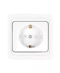 Розетка 1-м СП Валери 16А IP20 с заземл. защ. шторки бел. UNIVersal В0028х