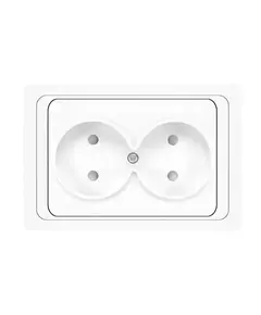 Розетка 2-м СП Валери 16А IP20 без заземл. защ. шторки бел. UNIVersal В0102x