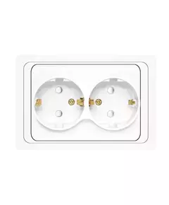 Розетка 2-м СП Валери 16А IP20 с заземл. защ. шторки бел. UNIVersal В0128x