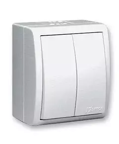 Выключатель 2-кл. ОП Simon 15 Aqua 10А IP54 винт. зажим бел. Simon 1594398-030