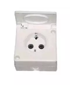 Розетка 1-м ОП 16А IP44 с заземл. бел. БЕЛТИЗ РА 16-005