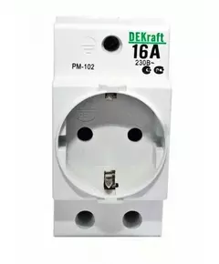 Розетка 16А 220В 2P+PEN на DIN-рейку PM-102 SchE 18012DEK