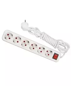 Удлинитель 6х2м с заземл. 16А IP20 с выкл. LEZARD 720-0602-602
