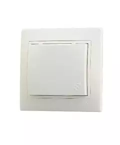 Розетка 1-м СП Мира 16А IP20 с заземл. с крышкой со вставкой керамика крем. LEZARD 701-0303-123