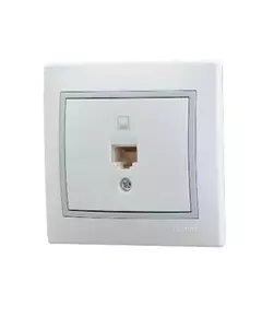 Розетка компьютерная 1-м СП Мира RJ45 бел./сер. LEZARD 701-0215-139
