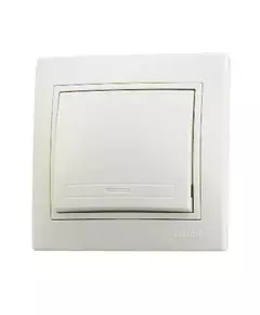 Выключатель 1-кл. СП Мира 10А IP20 со вставкой крем. LEZARD 701-0303-100