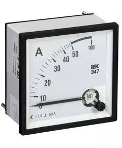 Амперметр Э47 72х72мм 50А кл. точн. 1.5 IEK IPA10-6-0050-E