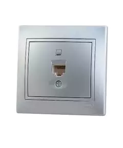 Розетка компьютерная 1-м СП Мира RJ45 метал. сер. LEZARD 701-1010-139
