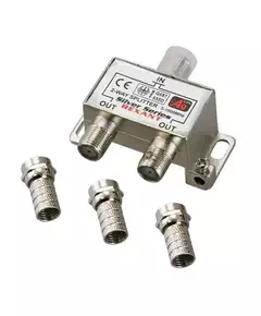 Делитель ТВ "краб" х2+3шт.F "BOX" 5-1000 МГц "Silver" Rexant 05-6101