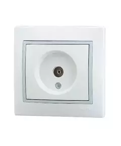 Розетка оконечная TV СП Мира 16А IP20 с сер. вставкой бел. LEZARD 701-0215-130