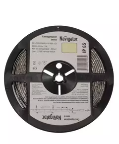 Лента светодиодная 71 411 NLS-3528WW120-9.6 IP65 12B R5 9.6Вт/м (уп.5м) Navigator 71411