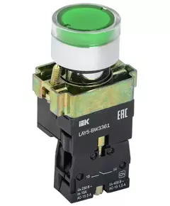 Кнопка LAY5-BW3361 с подсв. зел. 1з IEK BBT50-BW-K06