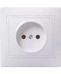 Розетка 1-м СП Кварта 10А IP20 без заземл. без защ. шторок бел. IEK ERK13-K01-10-DM