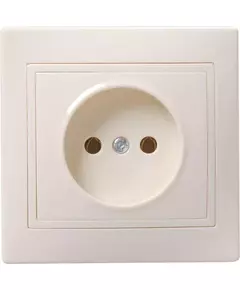 Розетка 1-м СП Кварта 10А IP20 без заземл. без защ. шторок крем. IEK ERK13-K33-10-DM