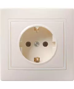 Розетка 1-м СП Кварта РС10-3-ККм 16А IP20 с заземл. без защ. шторок крем. IEK ERK14-K33-16-DM