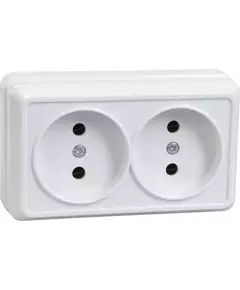 Розетка 2-м ОП Октава 10А IP20 без заземл. бел. IEK ERO20-K01-10-DC