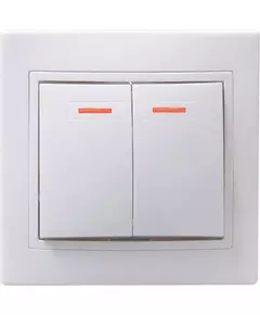 Выключатель 2-кл. СП Кварта 10А IP20 ВС10-2-1-КБ с индикацией бел. IEK EVK21-K01-10-DM