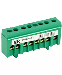 Шина PE "земля" в корп. изол. на DIN-рейку ШНИ-6х9-8-К-З зел. IEK YNN10-69-8KD-K06