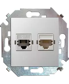 Механизм розетки комп. СП Simon15 2мод. RJ45 + RJ45 бел. Simon 1591593-030