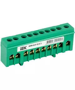 Шина PE "земля" в корп. изол. на DIN-рейку ШНИ-6х9-10-К-З IEK YNN10-69-10KD-K06