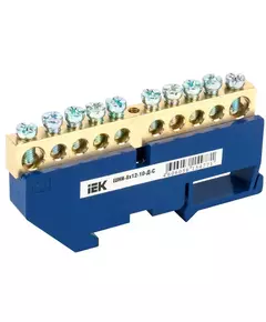 Шина нулевая на DIN-изол. ШНИ-8х12-10-Д-С IEK YNN10-812-10D-K07