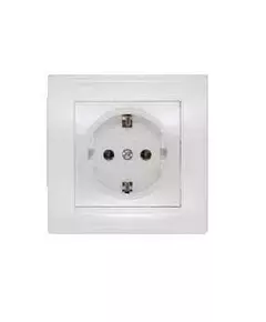 Розетка 1-м СП Бриллиант 16А IP20 с заземл. бел. UNIVersal 7947625